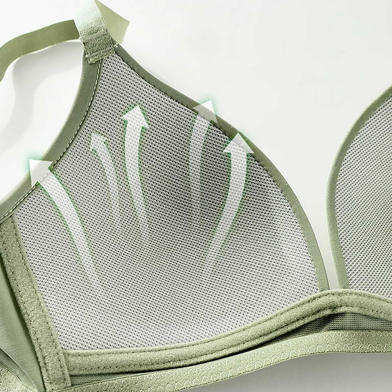 Ecqkame Women's Plus-Size Wireless Bra Clearance Ladies Traceless  Comfortable No Steel Ring Thin Style Breathable Gathering Bra Woman  Underwear Green