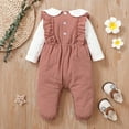 thumbnail image 4 of Newborn Baby Girls Clothes Baby Girls One Piece Jumpsuit Long Sleeve Round Neckline Overall Jumpsuit Pink 3-6 Months, 4 of 7