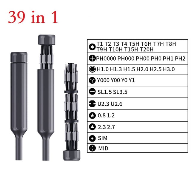 BTOER Precision Screwdriver Set 27-In-1 / 39-In-1 Manual Screwdriver Set Alloy Steel Magnetic Precision Double Tip Bits Hand Tools