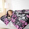 thumbnail image 4 of Homewish Gothic Skull Skeleton Full Size Comforter Sets,Happy Valentine'S Day Bedding Comforter Set,Pink Moth Flower Bedding Sets For Teens,Super Cozy Room Decor Reversible,3-Piece, 4 of 8