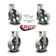 thumbnail image 2 of 10 Inch Heavy Duty Semi Steel Cast Iron Caster Set 2 Swivel Lock/Brake 2 Rigid, 2 of 2