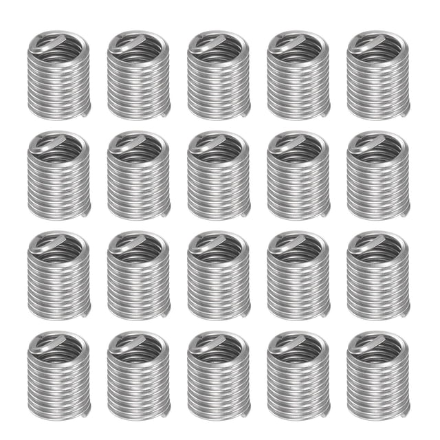 20uds Cable Rosca Inserciones M8 x 1.25 2D 16mm 304 Inoxidable Acero Helicoidal Espiral Alambre Roscado Manguito