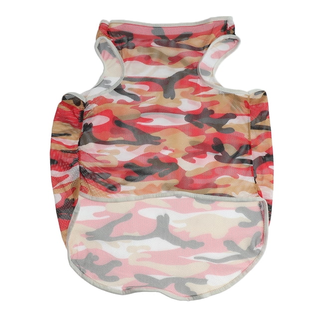 Chaleco de verano para perro Sunnimix Camuflaje Rojo L