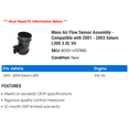 thumbnail image 2 of Mass Air Flow Sensor Assembly - Compatible with 2001 - 2003 Saturn L300 3.0L V6 2002, 2 of 2