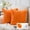 Orange, variant on Fluffy Corduroy Velvet Solid Color Suqare Cusion Accent Decorative Throw Pillow for Couch, 12" x 20", Soft Orange, 2 Pack