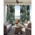 thumbnail image 6 of Green Palm Leaves Kitchen Curtains Summer Tropical Leaf Vintage Cafe Short Curtains for Bathroom Blackout Window Curtain Grommet Small Window Treatment Tier Drapes for Bedroom Living Room 52"x45"x2, 6 of 9