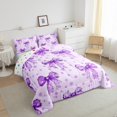 thumbnail image 3 of Manfei Cute Bow Girl Bedding Comforter Set 2pcs,Dreamy Polka Dots Twin Comforter Sets Microfiber,Kawaii Ribbon Bow Knot Breathable Bedding Set,Luxury Bedroom Decor,Reversible, 3 of 8