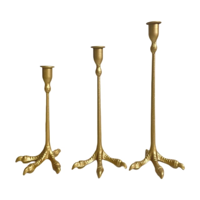 Candelador de 3 piezas con candelabro, soporte de velas, diseño de , soporte de velas de mesa de mesa para chimenea de Acción de Gracias en casa oro