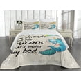 thumbnail image 2 of Ambesonne Unicorn Quilted Coverlet 3 Pcs, Dreamer Pony, Queen Size, Cream Blue Black, 2 of 4