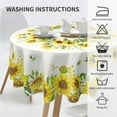 thumbnail image 6 of Sunflower Tablecloth Round Summer Yellow Farmhouse Floral Table Cloths Circular Table Cover Waterproof and Dustproof Wipeable Polyester Tabletop for Dining Kitchen Picnic Party Decor 60 Inch, 6 of 7