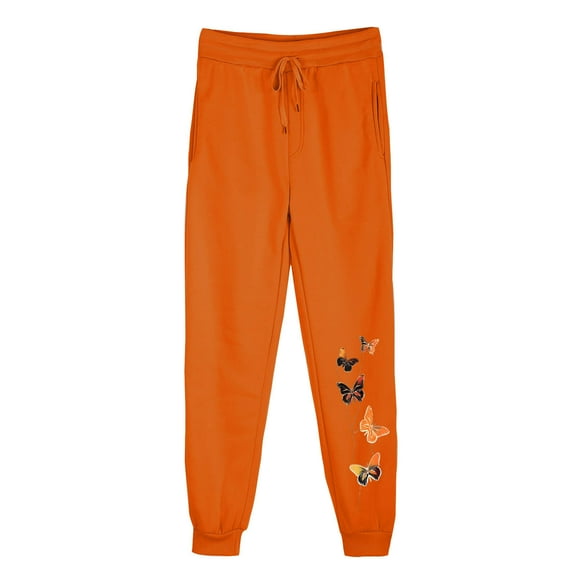 FNFYFH Womens Fleece Lined Workout Pants High Waisted Elastic Floral Sweatpants Thermal Joggers Athletic Pants with Pockets