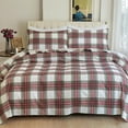 thumbnail image 2 of 100% Turkish Soft Cotton Flannel Sheet Set - 4-Piece - Deep Pocket Fitted Sheet, Flannel Sheets - Cali King, Plaid Ivory, 2 of 5