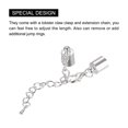 thumbnail image 4 of Unique Bargains 10Sets 7mm Leather Cord End Caps with Lobster Clasps & Extender Chain for DIY, Rhodium Tone, 4 of 7