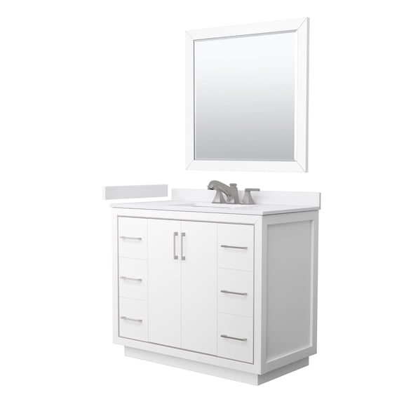 Wyndham Collection Wcf1111-42S-Vca-Us3m34 Icon 42" Free Standing Single Basin Vanity Set -