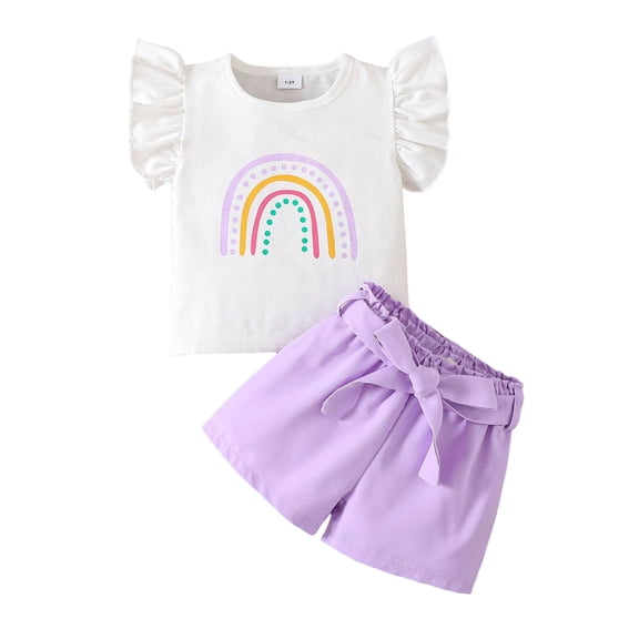 Kid Girl Clothes Shorts Set 2 Piece Outfits Summer Casual Short Sleeve Top and Shorts Set for Girls 4-7 Girls Summer Set 1-8 Years,5-6 Years