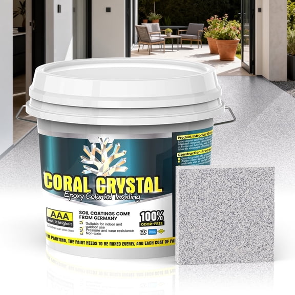 Epoxy Colored Sand Floor Paint for Concrete (210 Fl Oz),Self-leveling Epoxy Floor Paint - Easy Pour & Roll Application to Waterproof & Renew Garage,Porch,Basements,Patios,Outdoor