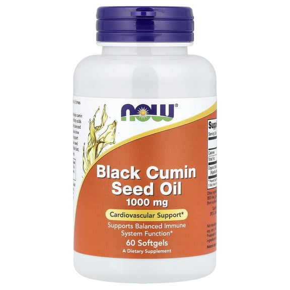 NOW Foods Black Cumin Seed Oil, 1,000 mg, 60 Softgels