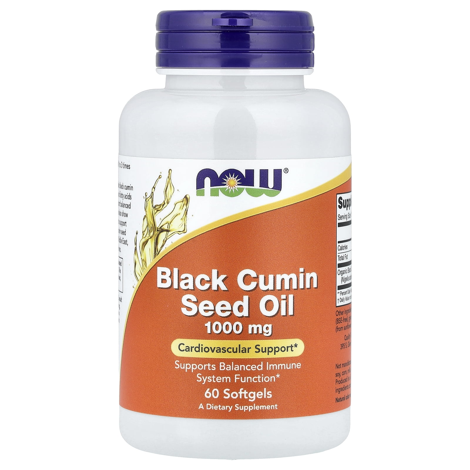 NOW Foods Black Cumin Seed Oil, 1,000 mg, 60 Softgels