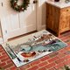 thumbnail image 4 of Seyotauo Christmas Decor 3D Stereoscopic Embroidery Carpet - 24 x16 inch Polyester Xmas Decor Indoor Outdoor, Absorbent Nonslip Dirt Proof Washable Foot Mat for Entryway Kitchen Bathroom Porch Patio, 4 of 6