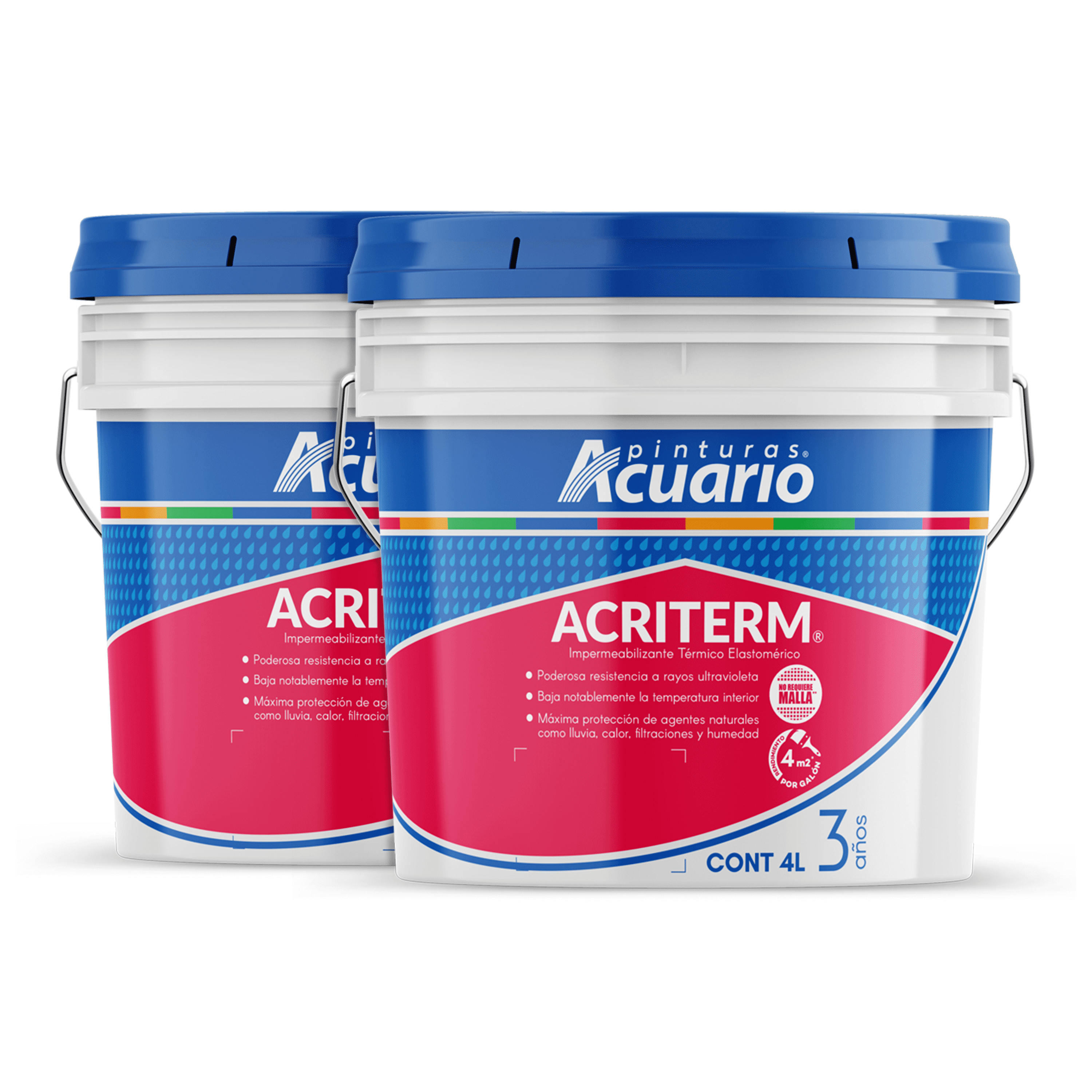 Impermeabilizante Acuario Acriterm 3 Años Blanco Paquete de Dos ...