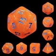 thumbnail image 1 of TEG - 7 Orange w/ Blue Galaxy Polyhedral Dice, 1 of 1