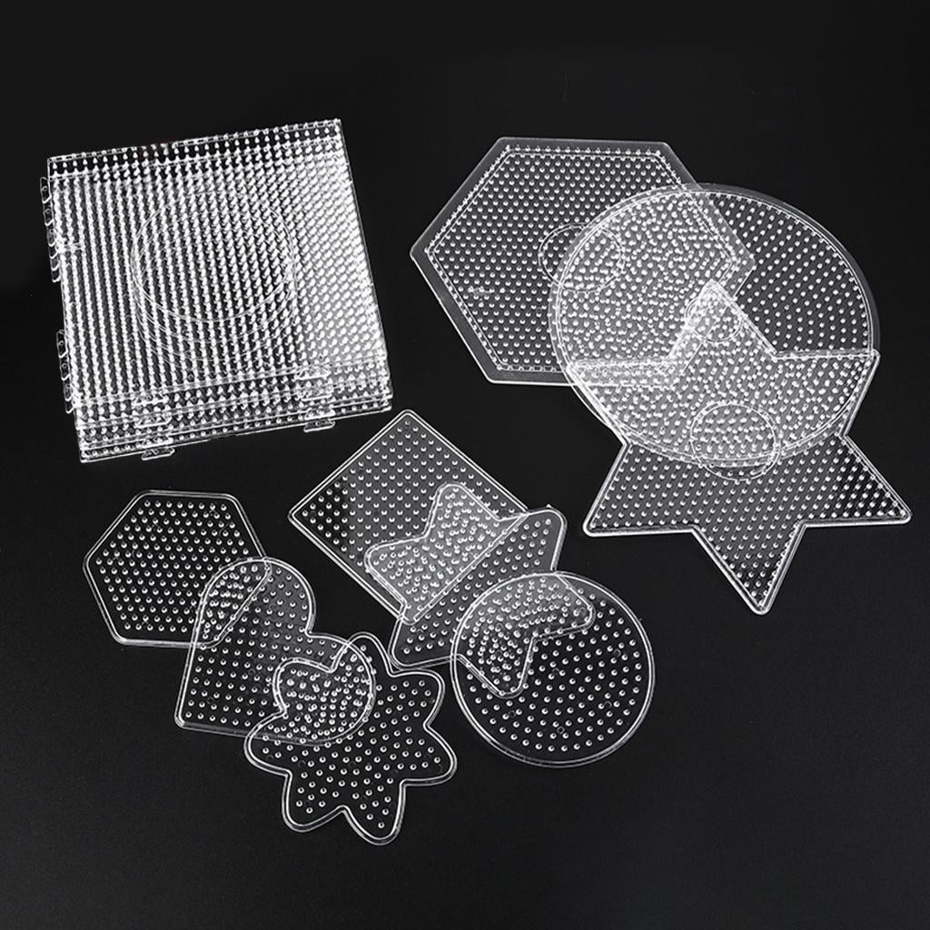GUOOL 5mm 13 Shapes Plastic Template Beads Boards Christmas Gifts for Kids Craft Beads Premium Material Toys Widely Use with Beads Tweezers Small