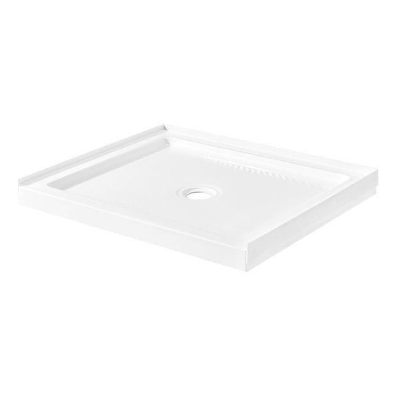 Pemberly Row 38"W x 32"D Reversible Shower Base with Center Drain