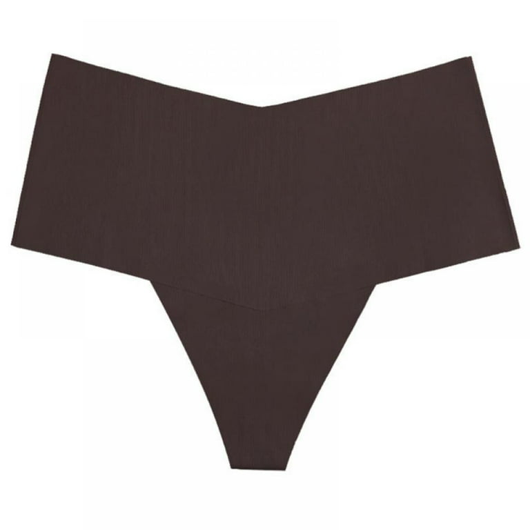 Baywell Seamless Thongs for Women No Show Panties Mid Waisted