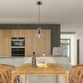 thumbnail image 4 of Better Homes & Gardens 56” Black Pendant Ceiling Light, Adjustable Cord Glass Shade, LED Bulb Included, 4 of 12