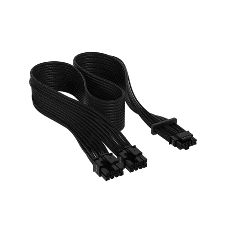 CORSAIR Premium 600W PCIe 5.0 / Gen 5 12VHPWR PSU Cable - Black - Fits Type-4 PSUs via Dual 8-pin PCIe - 12+4pin Connector - Mesh Paracord Sleeving