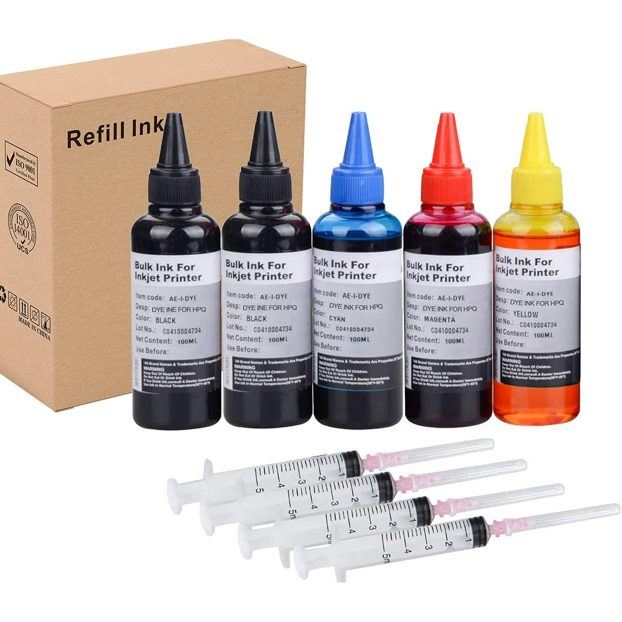 INK+Ink Refill Kit 5x100ml for HP All Models Such as 61 60 62 63 64 65 951 564 920 901 etc Inkjet Printer | Walmart Canada
