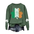 thumbnail image 4 of WEAIXIMIUNG Chandails Courts pour Femmes Plus Chandail de Jogging à Manches Longues et Col Rond pour la Saint-Patrick Vert avec Imprimé Graphique de Quatre Feuilles, 4 of 4