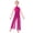 Hot Pink, variant on Girls Kids One Piece Lyrical Dance Performance Jumpsuit Strappy Back Shiny Sequins Wide-Leg Bodysuit Hot Pink 6