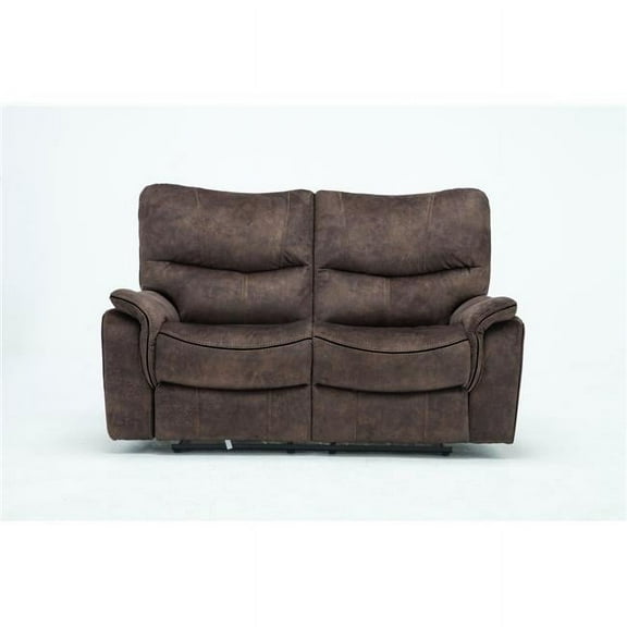 40" Elegant Dark Brown Fabric Loveseat