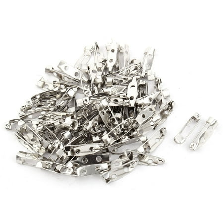Pins Jewelry Findings - Metal Pin Back Brooch Finding DIY Base Silver Tone 2cm Length 80pcs