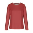 thumbnail image 4 of UPPADA Women's Basic Crewneck Sweatshirts Long Sleeve Drop Shoulder Shirts Casual Fall Clothes for Teens Watermelon Red,XXXXXL, 4 of 5