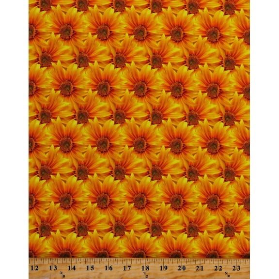 Cotton Sunflower Flowers Floral Sun Cotton Fabric Print by the Yard (129731)