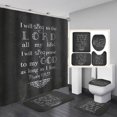 thumbnail image 3 of [CLEARANCE sales]4PCS Curtain Sets With Rugs Waterproof Polyester Fabric Bathroom Curtains + Bath Rugs Toilet Mat Toilet Lid Rug, 3 of 5