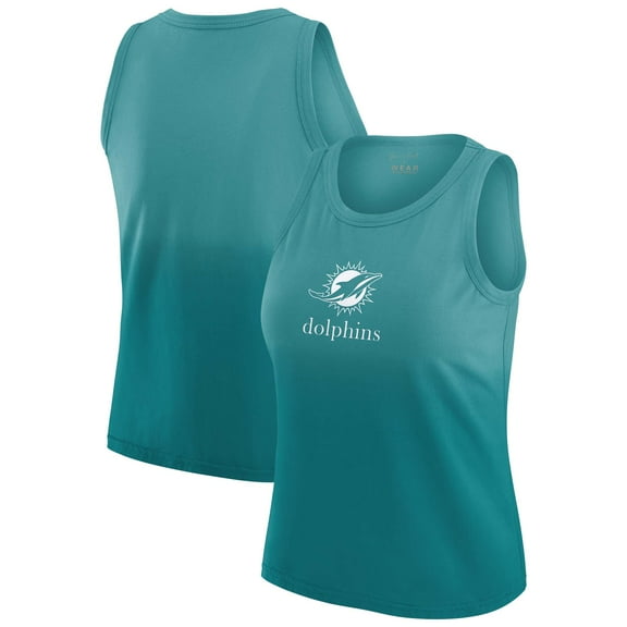 Women's WEAR by Erin Andrews x Gracie Hunt Aqua Miami Dolphins Ombre Tank Top