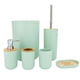 thumbnail image 1 of Juego de 6 Piezas para Baño | Set de Accesorios de Plastico Para Baño | Kit de 6 pzas Modernos para Baño | Accesorios de Bambu, 1 of 4