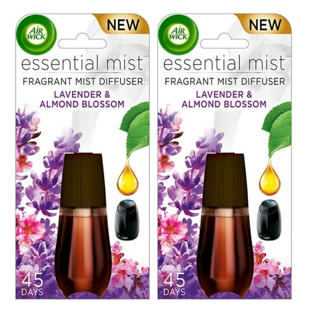 (2 pack) Air Wick Essential Mist Fragrance Oil Diffuser Refill, Lavender & Almond Blossom, 2 (Best Essential Oil For Air Purifier)