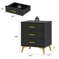 thumbnail image 7 of WIAWG Nightstand with 3 Drawers, End Side Table for Bedroom Living Room, Black, 7 of 7