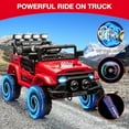 thumbnail image 3 of 12V Kids Ride on Truck, Ride on Jeep Car with Remote Control, Electric Vehicle for Kids,Spring Suspension,Bluetooth Speaker,Multi Music Modes,3 Speeds,LED Lights, 3 of 8