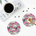 thumbnail image 3 of Bingfone Vintage Orchids Flowers Leather Drinks Coasters with Set of 6,Suitable for Home Kitchen,Coffee Cup Coasters Home Gift, 3 of 7