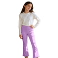 thumbnail image 4 of Kiijoy Girls Flared Leggings Pants Casual Solid Stretch Ruffle Pants, Sizes 4-16, 4 of 4