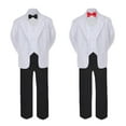 thumbnail image 2 of 5-7pc Formal Black White Suit Set Red Bow Necktie Vest Boy Baby Sm-20 Teen, 2 of 3