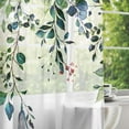thumbnail image 3 of Eucalyptus Leaves Sheer Curtains 84 Inches Long 2 Panels Set, Green Semi Sheer Curtains Light Filtering, Spring Summer Soft Drapes for Bedroom Living Room Dining Room Window, 52" X 84", 3 of 5