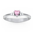 thumbnail image 2 of Birthstone Heart Ring with Shoulder Accents - Pink Tourmaline (October), 2 of 4