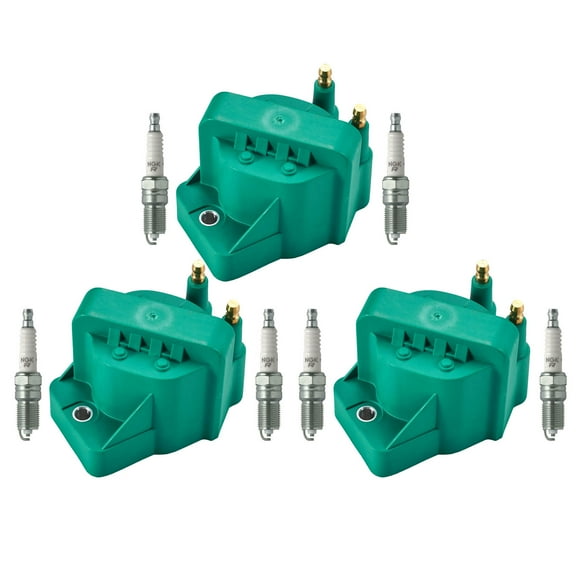 3 Professional Ignition Coils and 6 NGK Spark Plug Compatible with Chevy Camro Corvette Impala DR39 Fits select: 1994-2005 BUICK LESABRE CUSTOM, 2000-2005 CHEVROLET IMPALA