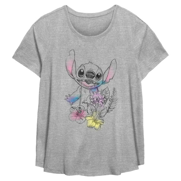 Womens Lilo & Stitch Tropical Sketch T Shirt
